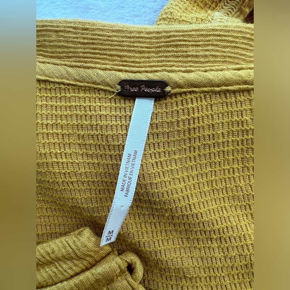 Free People Summer Strutting Yellow Long Sleeve Mini Dress Size Medium - Picture 10 of 11